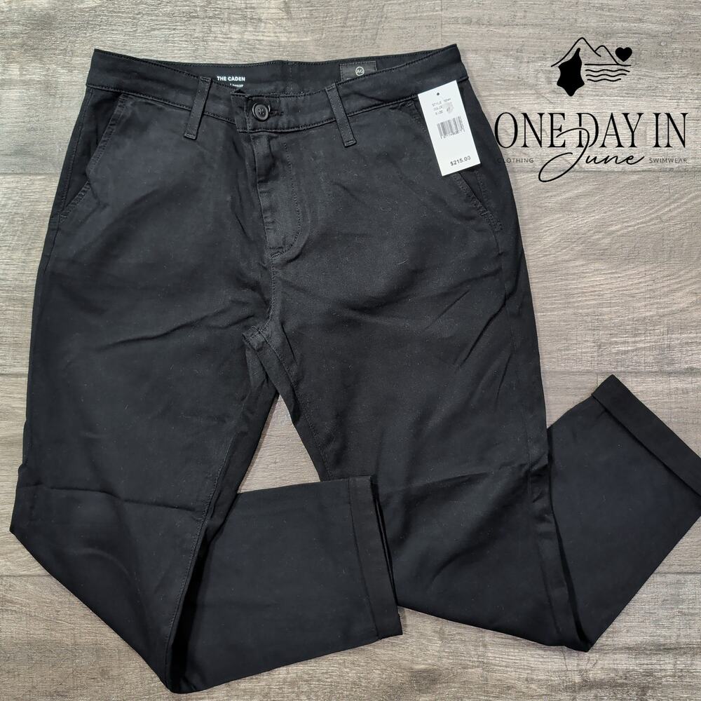 AG Adriano Goldschmied The Caden Tailored Trouser Pants Black NWT $215 Size 4
